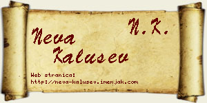 Neva Kalušev vizit kartica